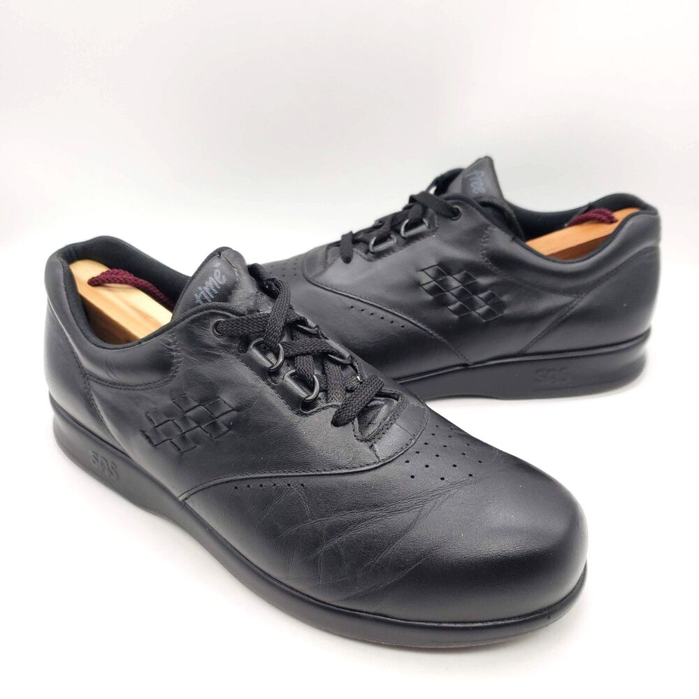 SAS Free Time Shoes Womens 9 W Wide Black Nubuck Leather Lace Up Walking Sneaker - Picture 2 of 10